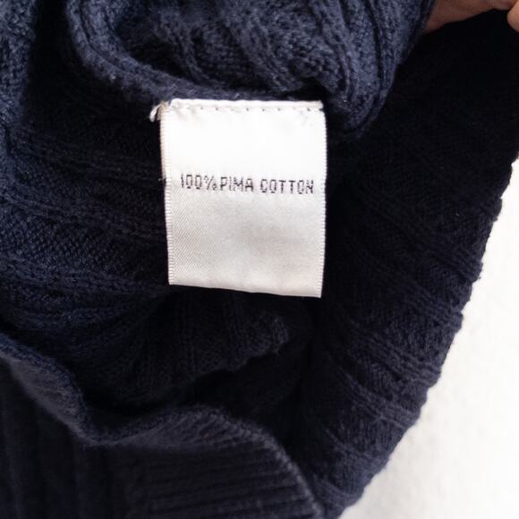 Talbots Navy V-Neck Pima Cotton Pullover Sweater Size Medium - Picture 6 of 6